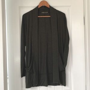 PrAna Lightweight Long Open Front Cardigan XS Forest Green